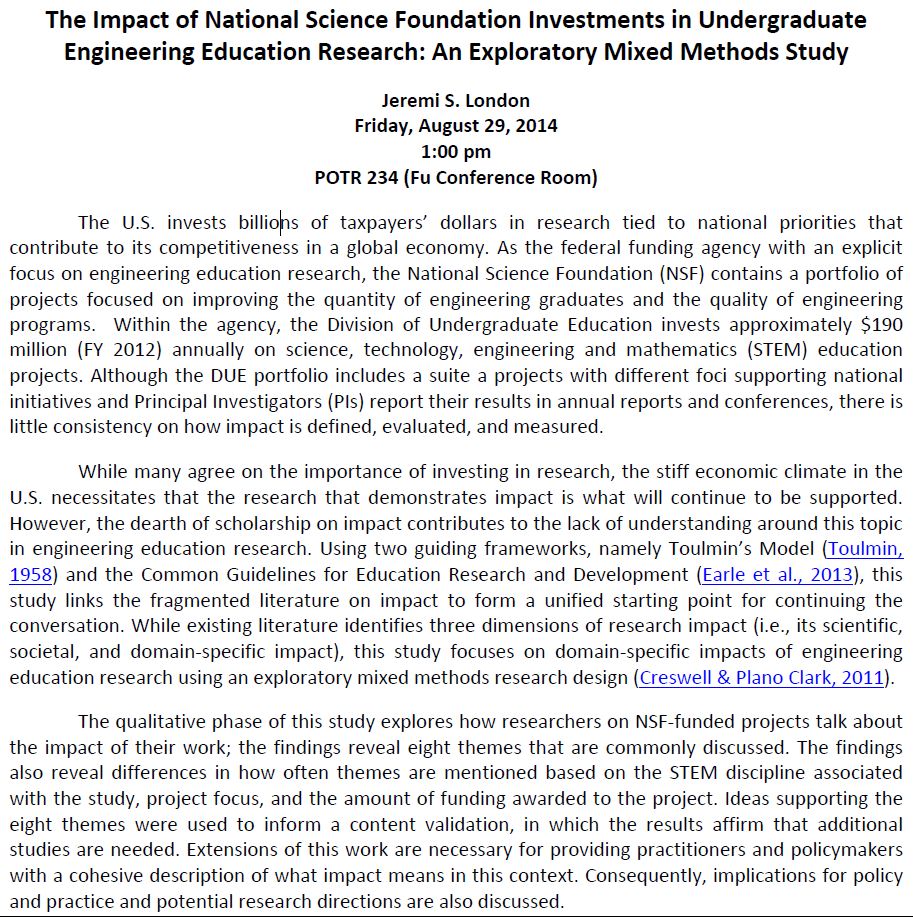 The Impact of National Science Foundation Investments in Undergraduate Engineering Education Research: An Exploratory Mixed Methods Study